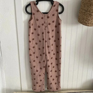Zara Girls Kids Apple Print Fleece Lined One Piece Sleeveless Romper 4-5Y